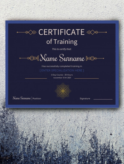 Certificate Of Training Template