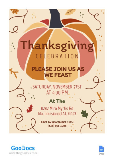 Charming Thanksgiving Invitation - Thanksgiving Invitations