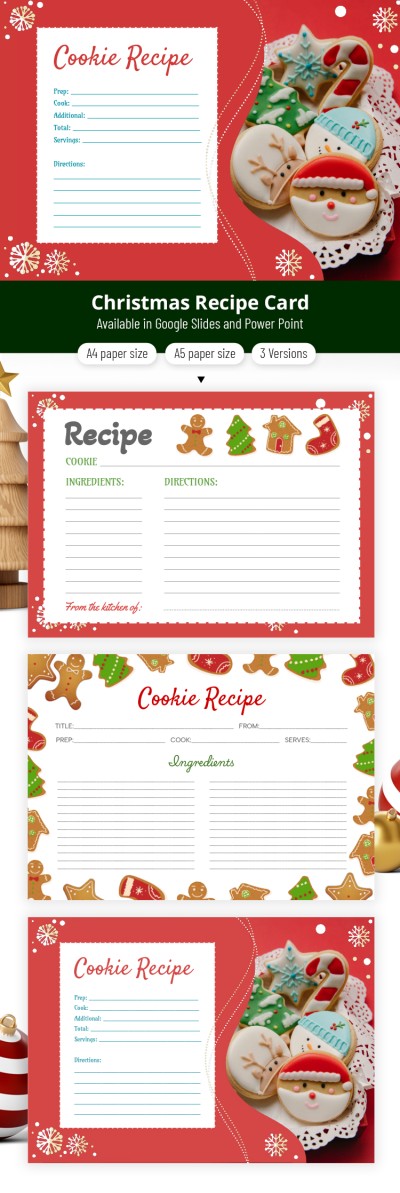 Christmas Cookie Recipe Template