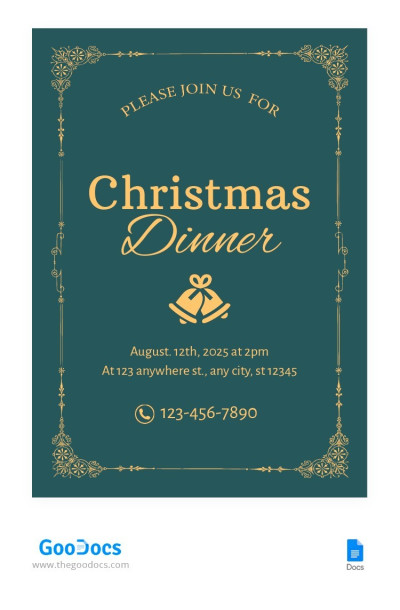 Christmas Dinner Invitation Template