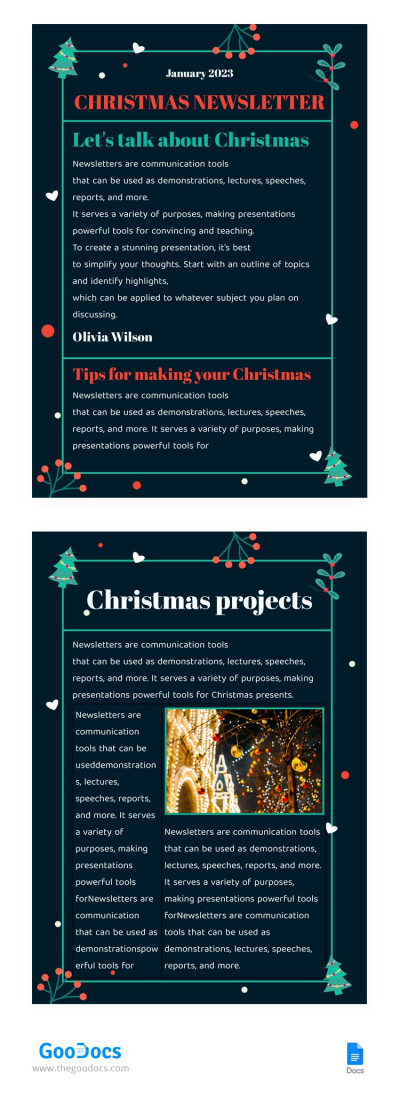 Christmas Newsletter - Holiday Newsletters