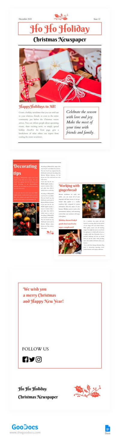 Christmas Newspaper Template