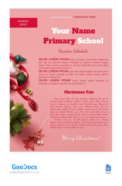 Christmas Teacher Newsletter Template