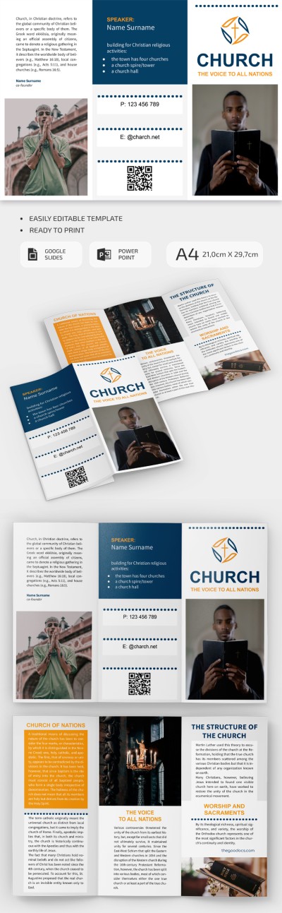 Folleto agradable de la iglesia.
