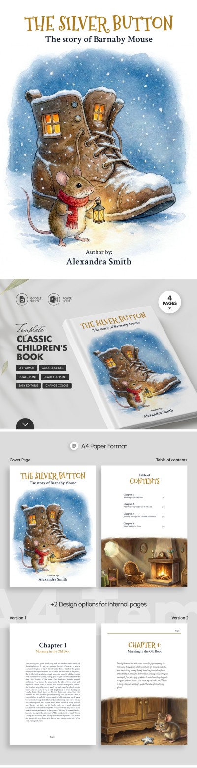 Klassisches Kinderbuch-Template Vorlage