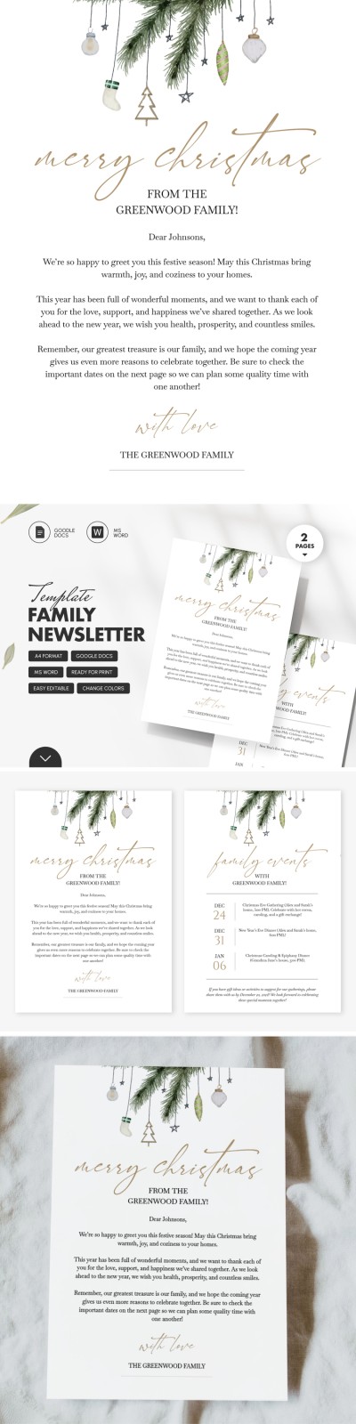 Classic Family Newsletter Template