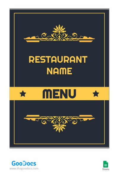 Modello di menu classico per ristorante. Modello