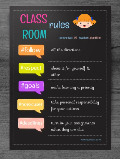 Fancy Classroom Rules Announcements Template