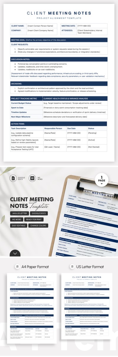 Client Meeting Notes Template Template