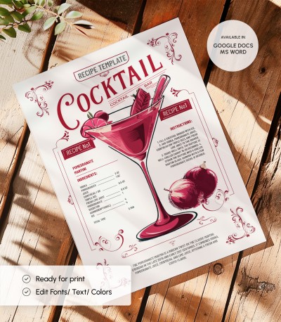 Aesthetic Cocktail Recipe Template