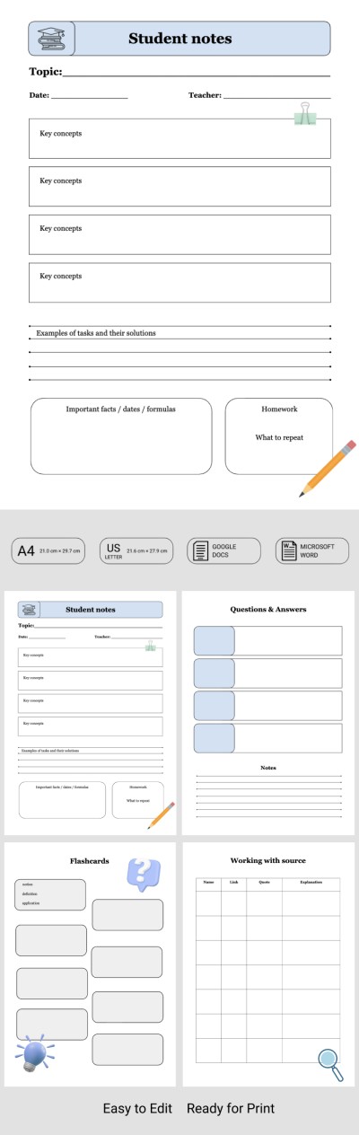 College Study Guide Template Template