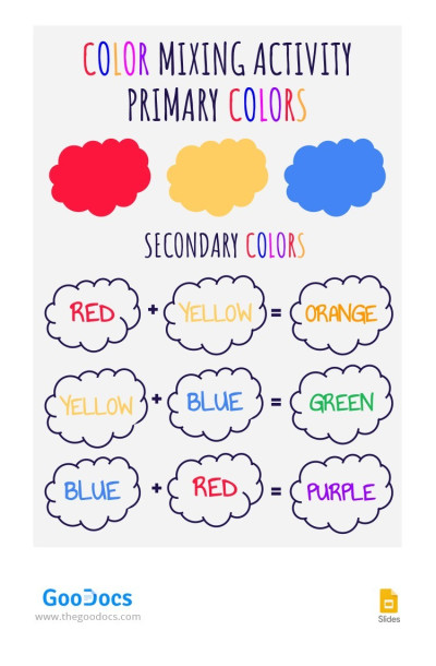 Atividade de Mistura de Cores - Ficha de Exercícios Modelo