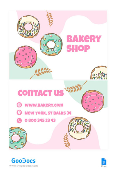 Cartão de visita colorido de padaria - Cartões de visita de padaria