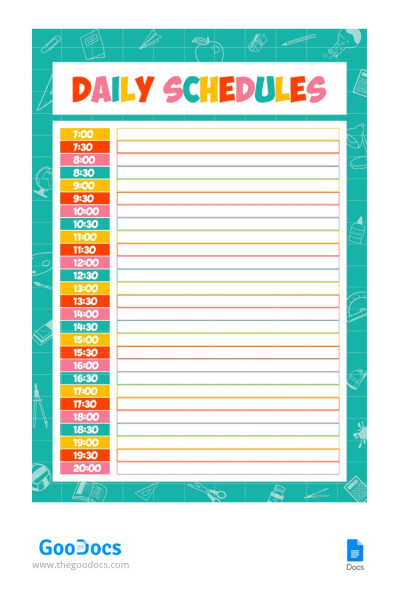 Colorful Daily Schedules - Daily Schedules