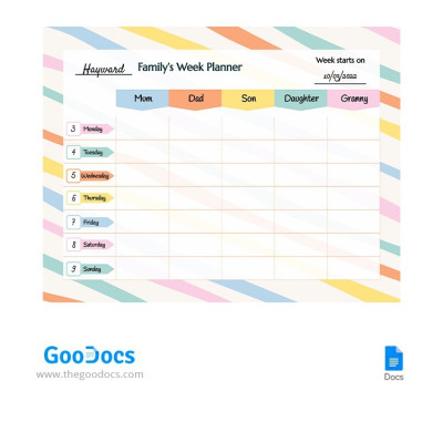 Colorful Family Planner Template