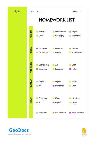 google docs homework template