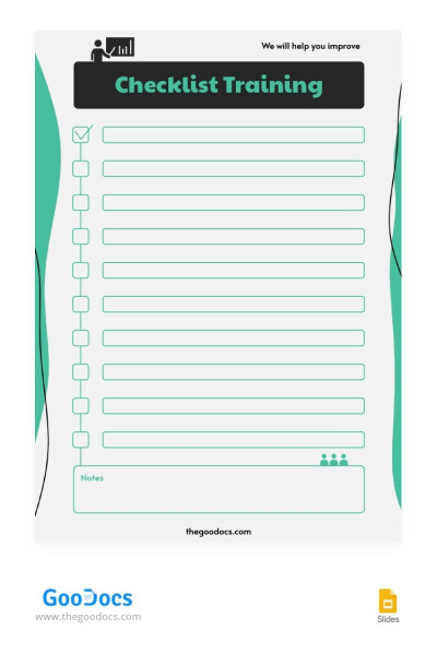 Comfortable Training Checklist Template