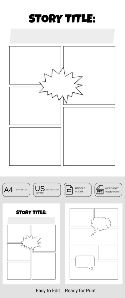 Modèle de bande dessinée pour enfants Modèle