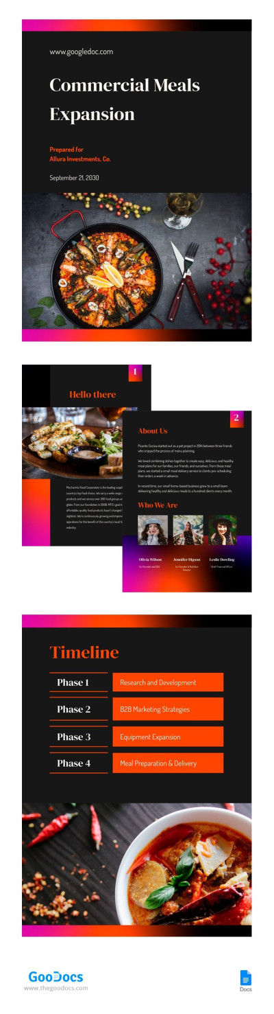 Commercial Meals Proposal Template
