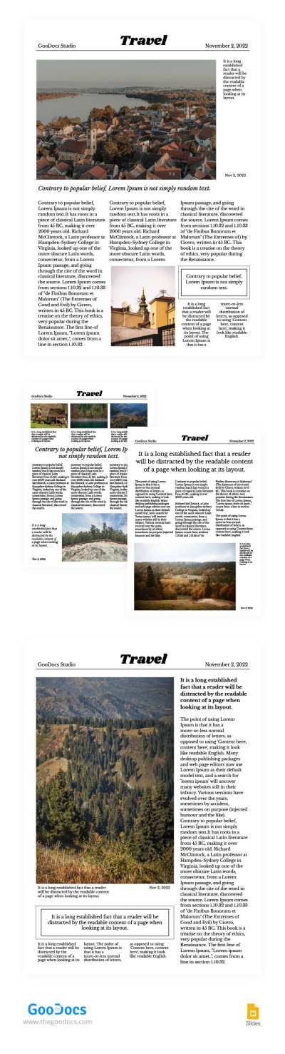 Contemporary Travel Newspaper Template