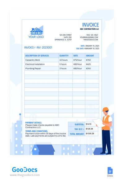 Contractor Invoice Template