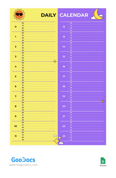 Contrast Daily Calendar Template