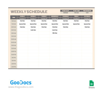 Convenient Pastel Weekly Schedule Template