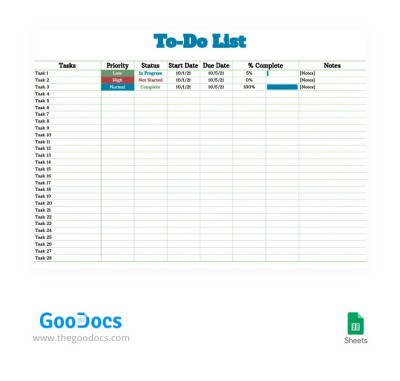 Convenient To-Do List Template