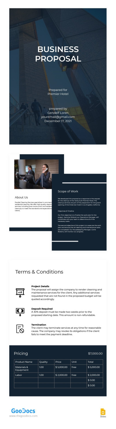 Free Corporate Business Proposal Template In Google Slides And 