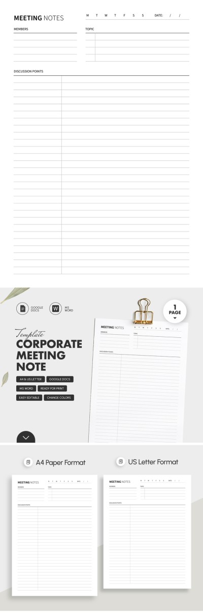 Corporate Meeting Note Template