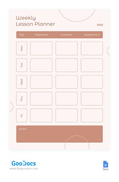 Cute Pink Lesson Planner - Lesson Planners
