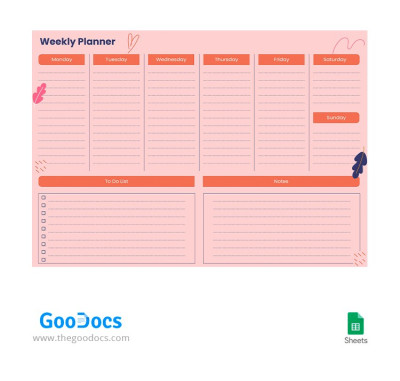 Cute Pink Weekly Planner - Weekly Planners