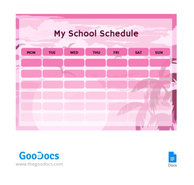 Daily Class Schedule Template