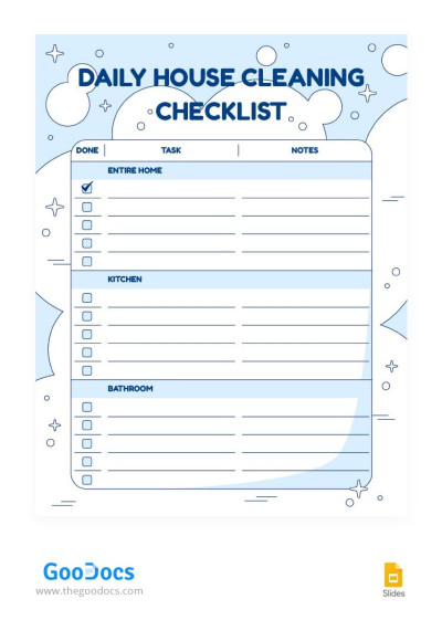 blank cleaning checklist template