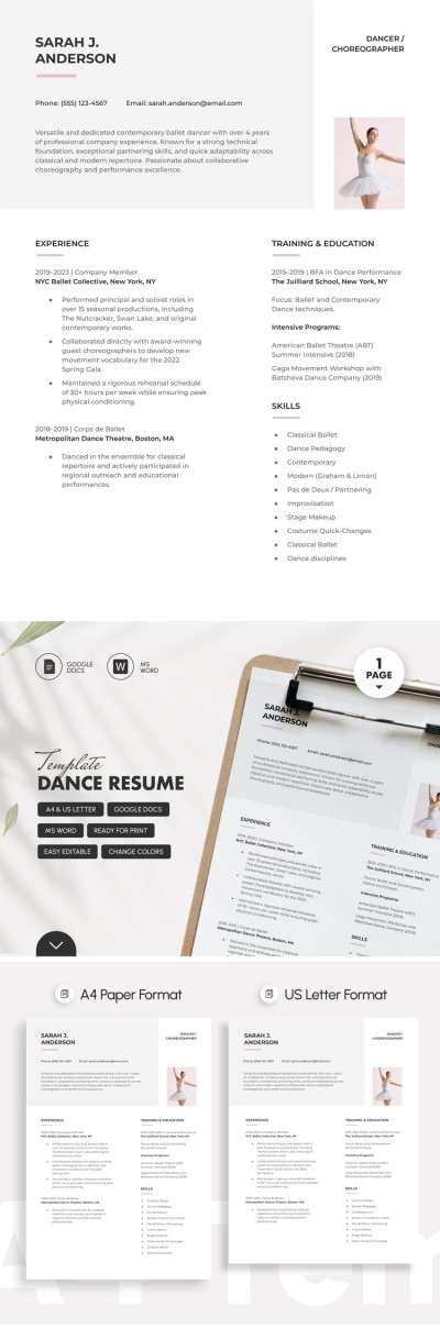 Dance Resume Template Template