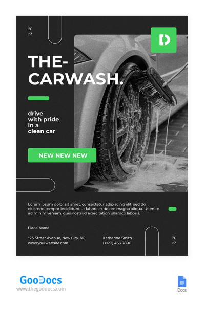 Dark Car Wash Poster Template