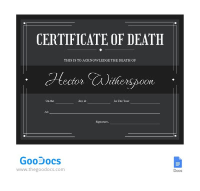 Free Death Certificate Templates in Google Docs and Word | thegoodocs.com