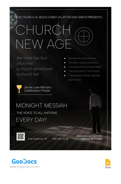 Dark Meaningful Worship Service Church Flyer Template
