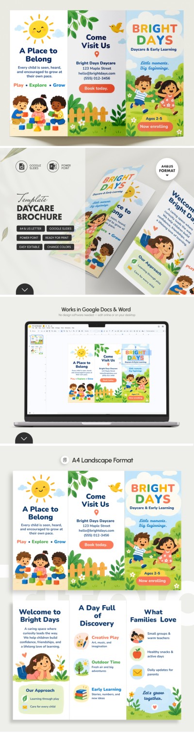 Free Daycare Brochure Template in Google Slides and Microsoft ...