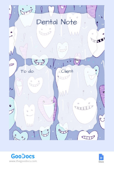 Blue Dental Note Template