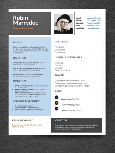 CV del designer Modello