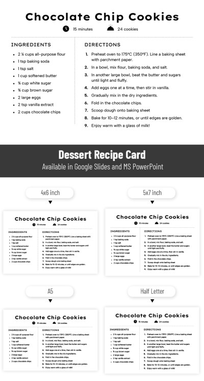 Dessert Recipe Card Template
