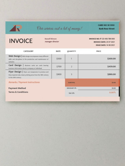 Developer Invoice Template