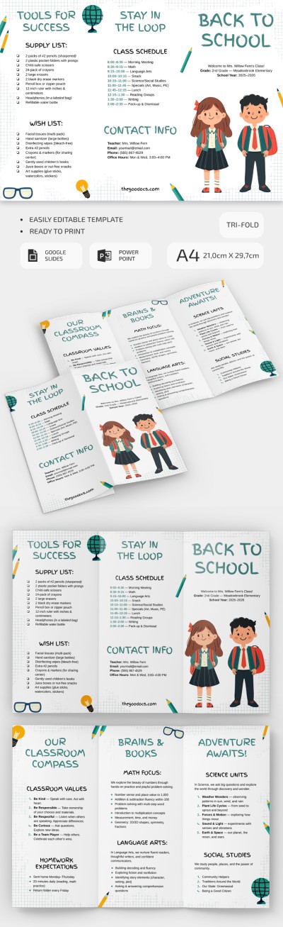 DIY Editable Back to School Brochure