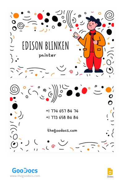 Doodle Painter Business Card Template