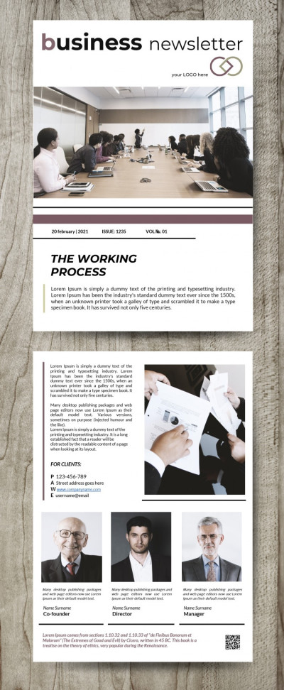 Double-sided Business Newsletter Template
