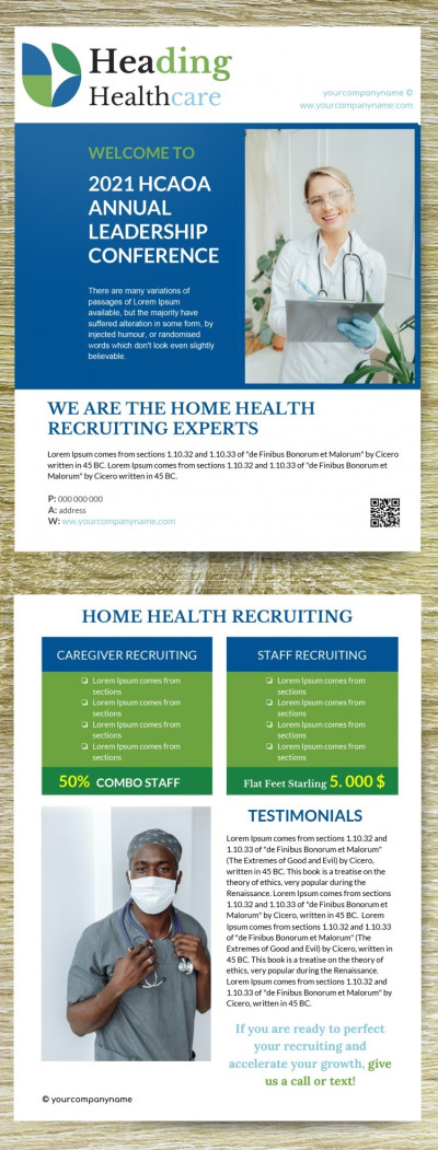 Double Sided Health Brochure Template