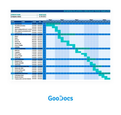 Easy Business Plan with Timeline Template