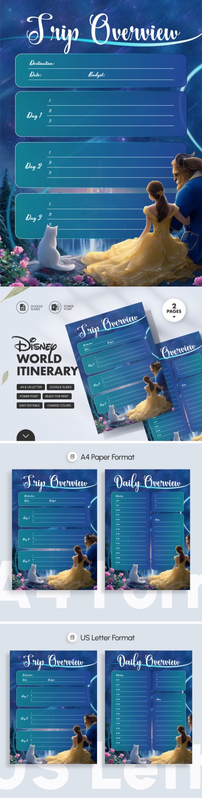 Easy Disney World Itinerary Template for Families and Groups