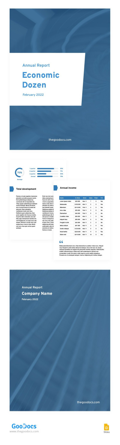 Economic Annual Report Template